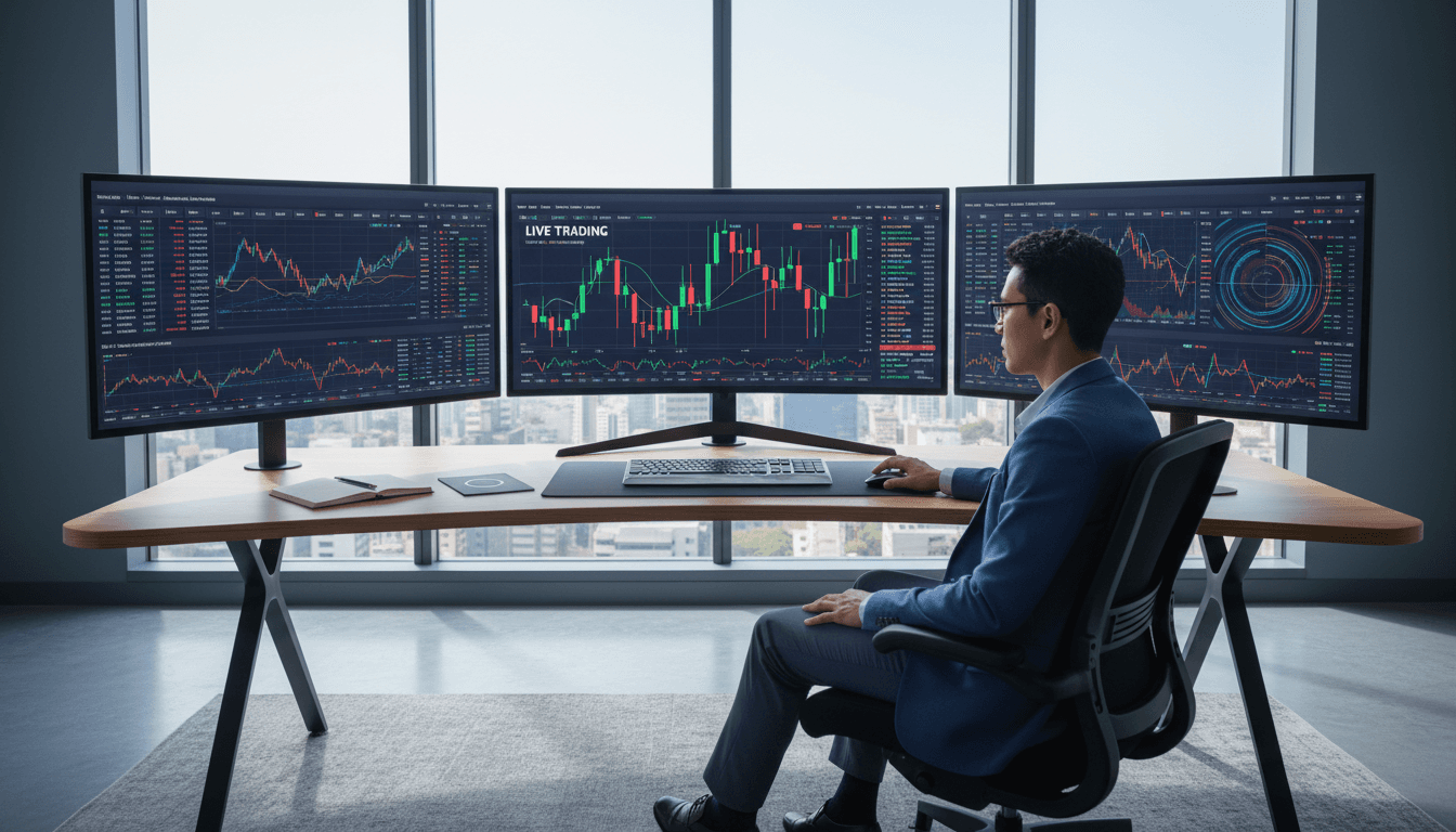 Interactive world map showing global trading connections and market data